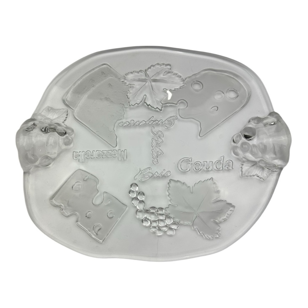 Vintage Mikasa Glass Cheese Tray 16”